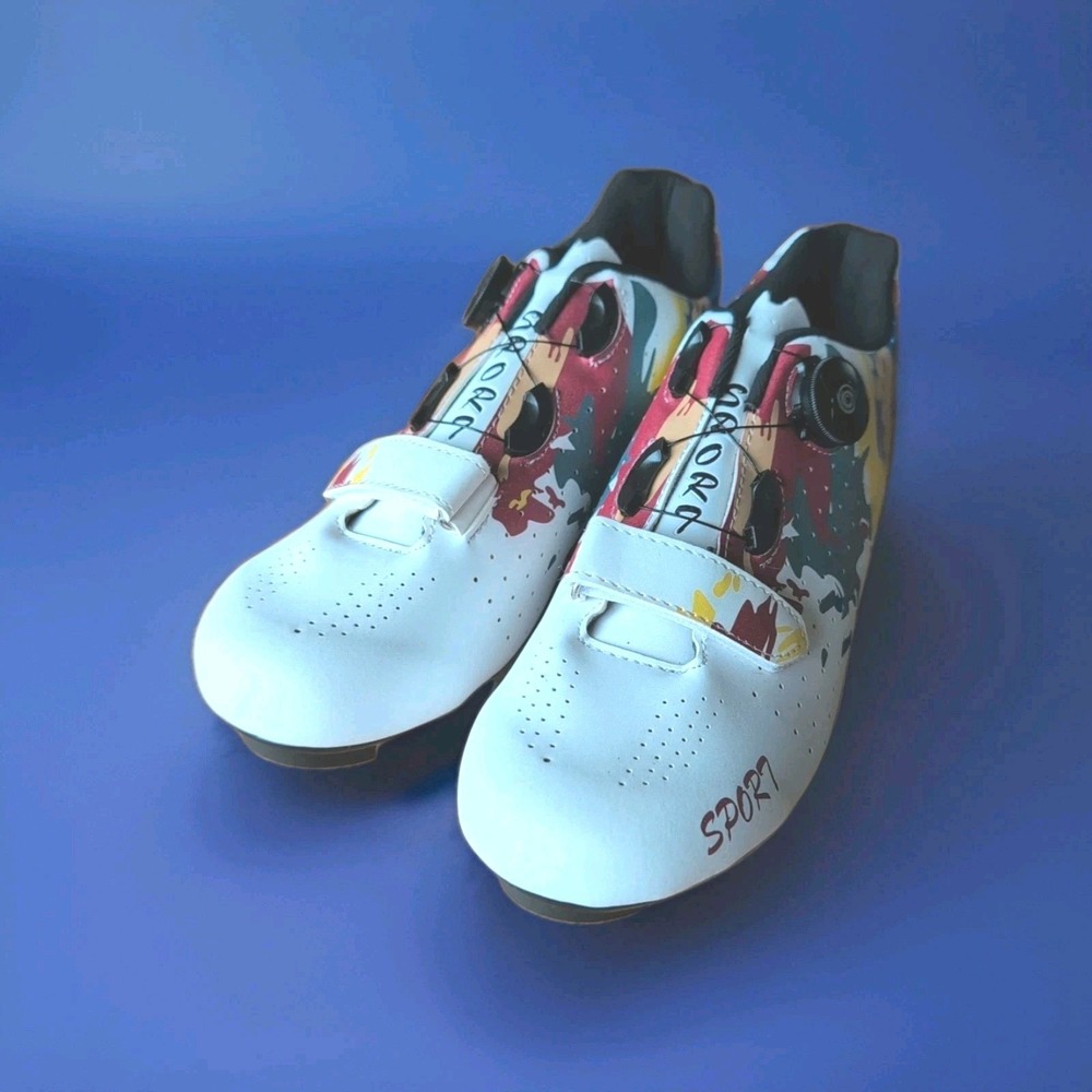Sport Cycling Shoe Unisex EU 42 / 265 mm Indoor Road White Graffiti 3 Bolt SPD